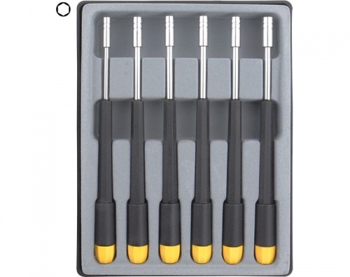 Qualitäts Mini Sechskant Steckschlüssel Set 6-tlg 2,0-4,0 mm in Kunststoffbox